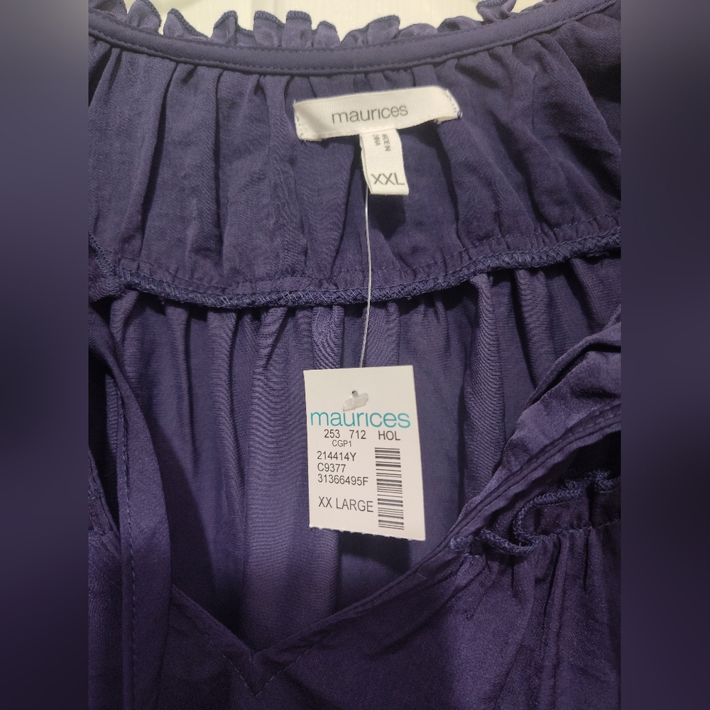 Maurice's Purple Ruffled Top - Picture 5 of 12